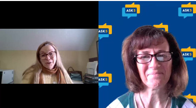 two people talk over video conference call