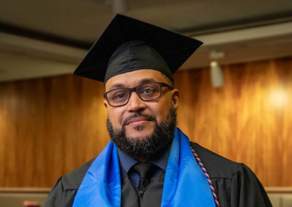 Jose O. at commencement in Albany.
