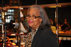 SUNY Trustee Eunice Lewin at addresses the college community at the 2012 Student Academic Conference Student Art Competition.