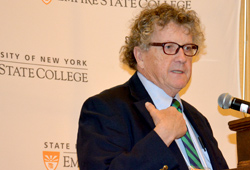 Ed Murphy, executive director of the Workforce Development Institute, talked about “Sandy Stories, Organized Labor Rebuilds New York” at the 2013 Student Academic Conference. (Photo/Empire State College)