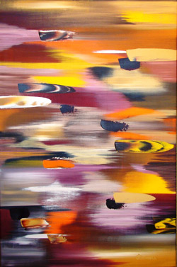 “Pleasure,” an abstract acrylic on canvas, by Stephen O’Donnell Sr., garnered first place. (Image supplied by the artist)