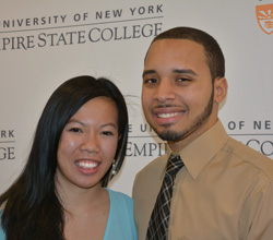 Danny Ferreyra, seen here with his fiancée Quyen Nguyen, is a 2014 recipient of the Chancellor’s Award for Student Excellence. Photo/Empire State College